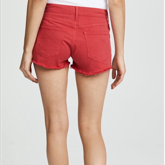 Frame Le Cutoff Shorts Vintage Red 25 - Picture 2 of 13